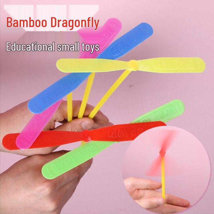 Hand-Rubbed Bamboo Double-Leaf Dragonfly Toy
