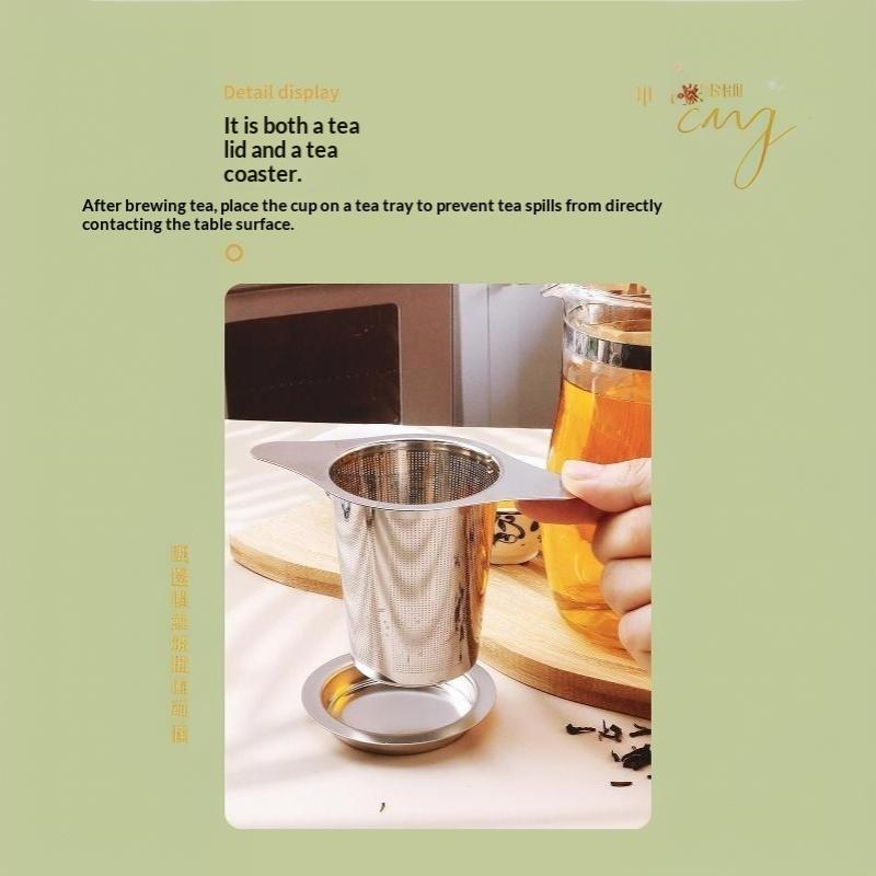 Stainless Steel Tea Infuser Double Wing Handles Fit Most Mugs Cups Extra Fine Mesh for Loose Tea Travel Portable Use