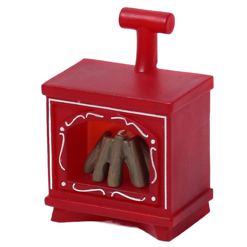 Dollhouse Miniature Fireplace Glowing Stove Model House Furniture Kitchen Living Scene Decor Toy