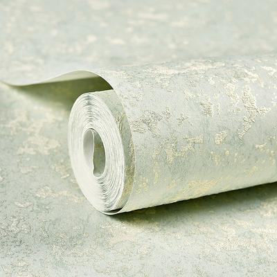 טפט מודרני פשוט תלת מימדי בוץ דיאטומי פיגמנט טהור ירוק בהיר לא דבק עצמי טפט בסגנון נורדי נייר קיר רקע לטלוויזיה