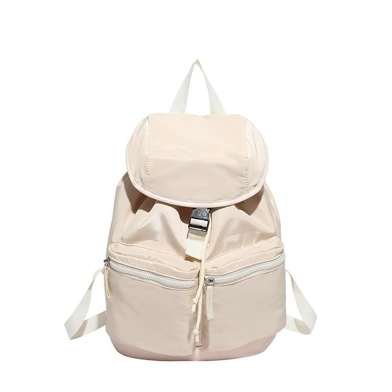 Solid Color Casual Backpack Daily Commuter Nylon Backpack Women's Light Casual Schoolbag