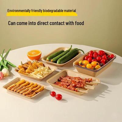 Disposable Kraft Paper Food Tray, 750ml
