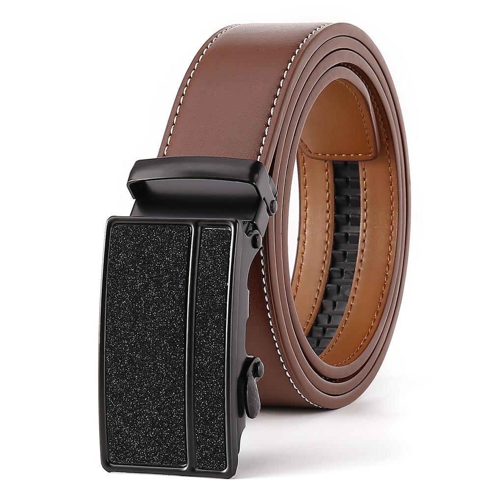PULO Men's Automatic Buckle Belt Business Belt Comfortable Automatic Buckle Casual Belt