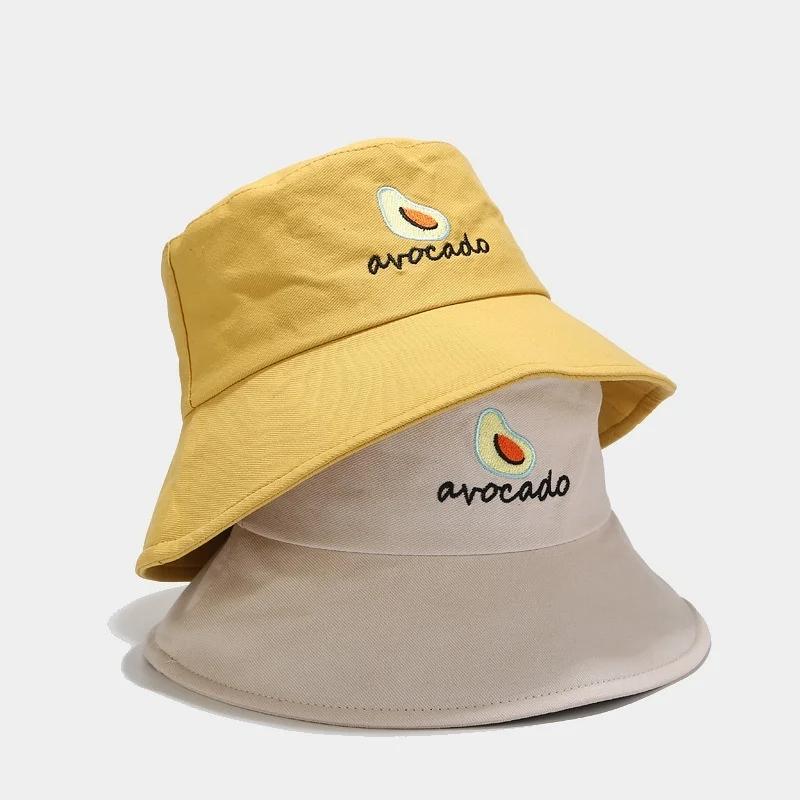 Avocado Bestickter Fischerhut Outdoor Freizeit Sonnenhut Sommer Fischerhut für Männer und Frauen(56-58cm)