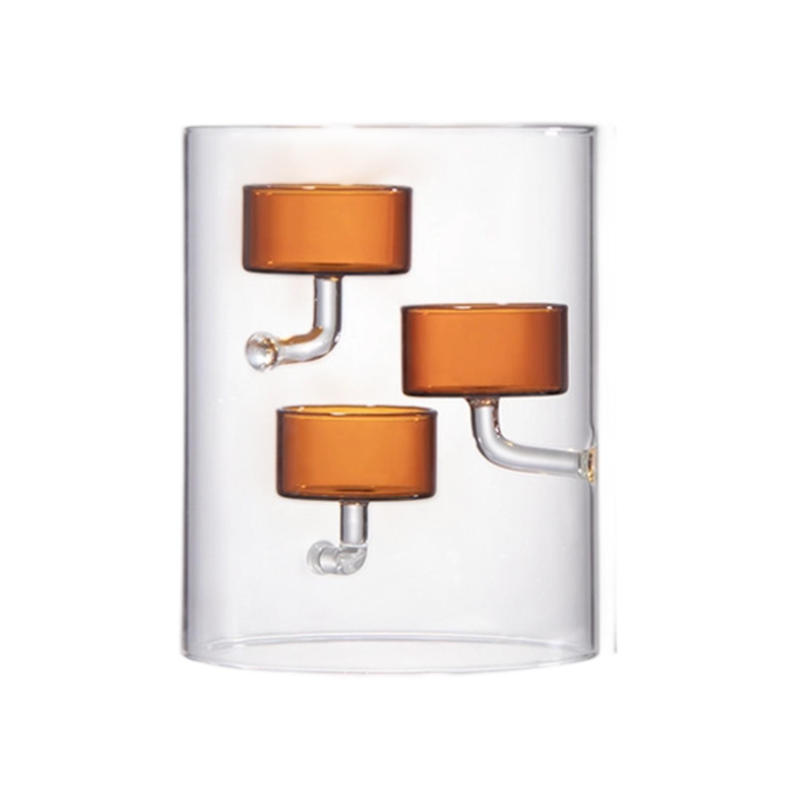 

Стеклянный подсвечник-цилиндр, подставка для чайной свечи с ветрозащитной конструкцией для свадебных центральных элементов, домашнего декора, настольного искусства 3 коричневый