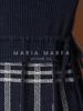 MARIA MARFA Checked Long Perfect for Size M Women's Dress, Sleeves, Commuting, Black, (5A-M07-BKM)