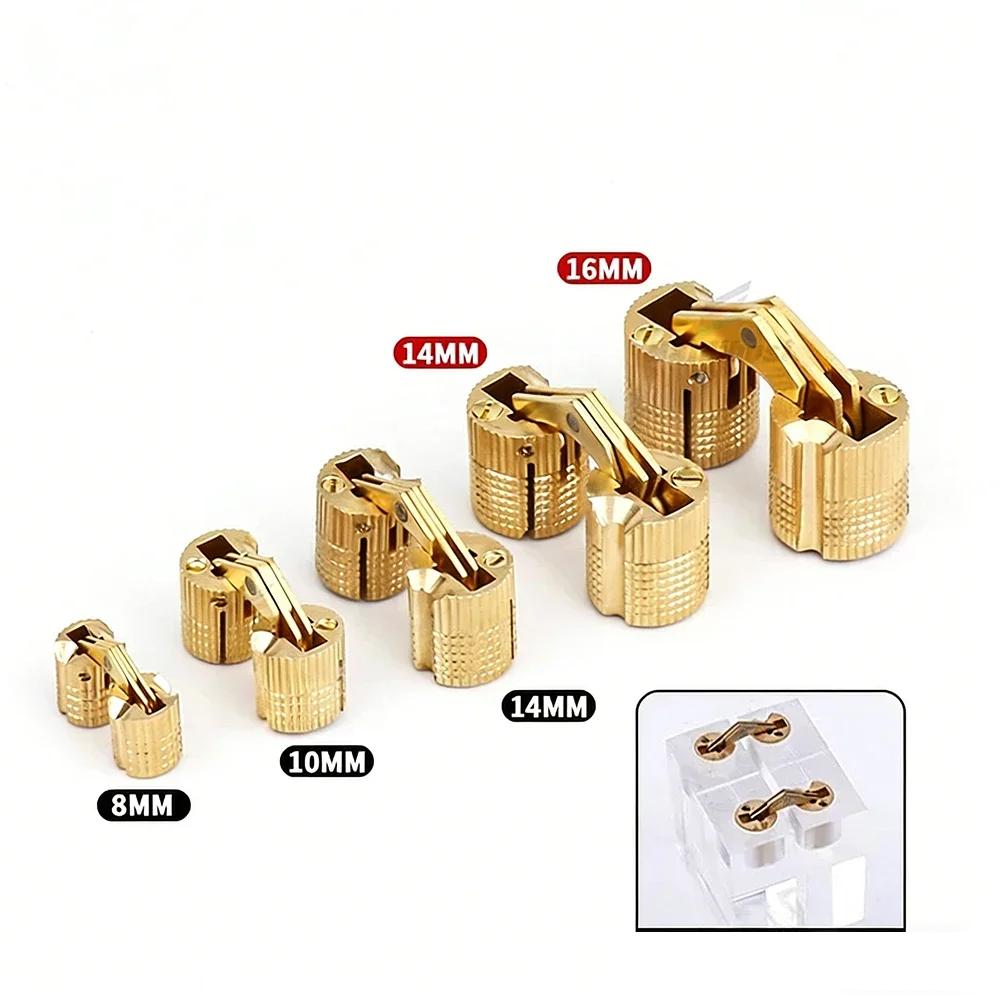 8*19mm ~ 16*33mm 1Pcs Cylindrical Hidden Gate Hinge Copper Invisible Hinges Cross Hinge Hidden Furniture Hardware