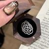Classic Romantic Hollow out Full Diamonds Rose Flower rings for women Light Luxury Lines Exquisite Engagement Ring