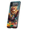 Cute Cat Hard PC Phone Case For Samsung Galaxy Z Flip 7 6 5 4 Black Cover For Galaxy Z Flip 3 Foldable Fundas Shell Capas Bags