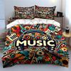 Music Themed Decorative Art Set Bedding Set with 1 Duvet Cover 2 Pillowcases Single Double King Queen, Gift
