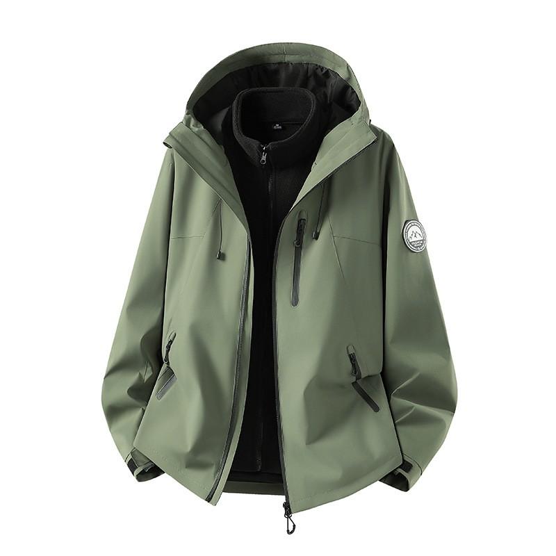 Men Women 3-in-1 Detachable Waterproof Windproof Hiking Jacket With 90% Duck Down Liner Camping Trekking Outdoor Adventure