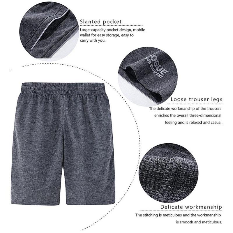 Shorts for menn Tynne fritidssporter Sommer fempunktsbukser Løse strandbukser Ridebukser mennsbukser