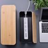 Plastic Desk Cable Management Box Dustproof Cord Organizers Cable Storage Box Wood and Plastic Texture for Home Office