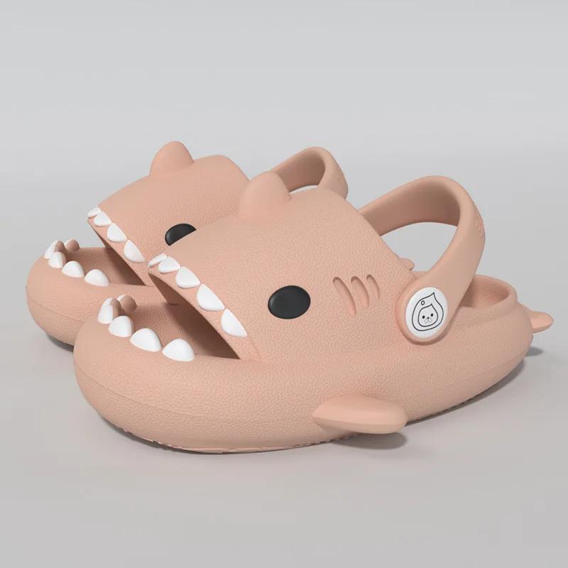 ColourChildrenSlippersSharkFlipFlopsSoftSoleCartoonSlipperWome Man Bathroom Sandal EVA Non-slip Children Shoes Sandals FlipFlops