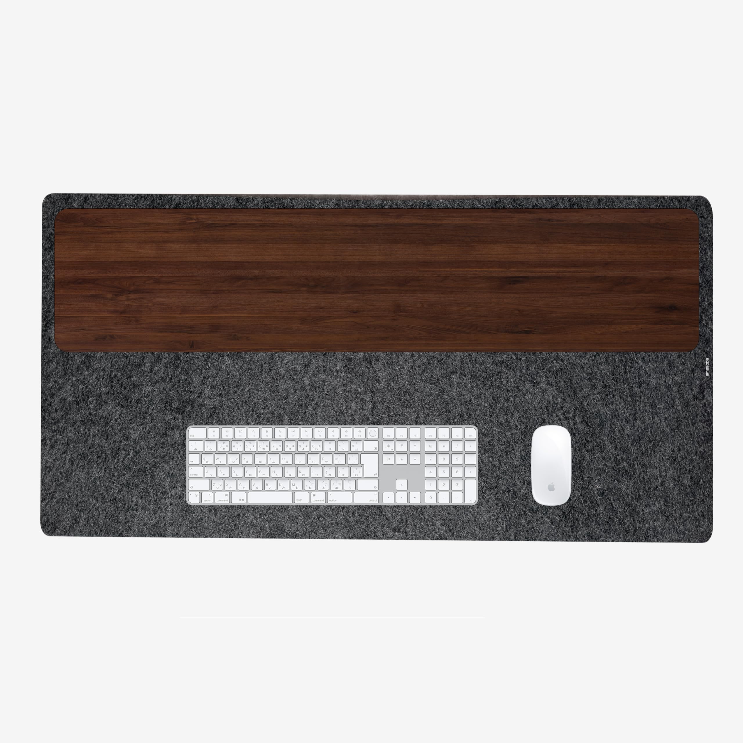 

amesoba [Compatible with Desk Shelves] Smooth Wool Desk Mat, Reduced Irritation, 4mm Thick (Dark Gray, 55cm x 110cm)
