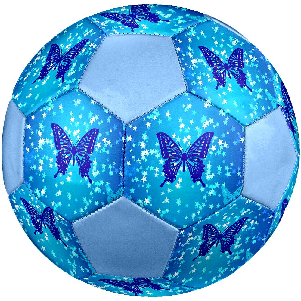 1PC Blue Butterfly Stars Soccer Ball Size 5 Football Machine Sewn Indoor/Outdoor Universal Football Gift W32