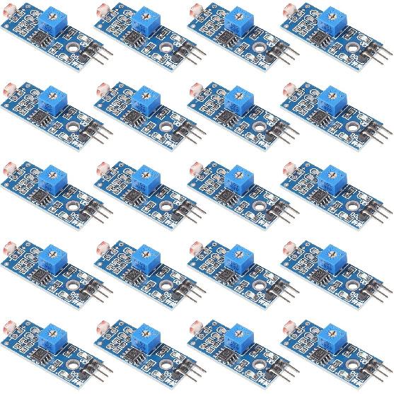 UMLIFE 20PCS 5MM LDR Photosensitive Sensor Module Light Dependent Resistor Sensor Module Digital Light Detection LM393 3 Pins for Arduino
