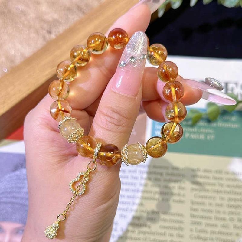 1PC Get Rich and Lucky Xiaobawang Artificial High Quality Citrine Bracelet Women's Niche New Good Luck Bracelet Gift
