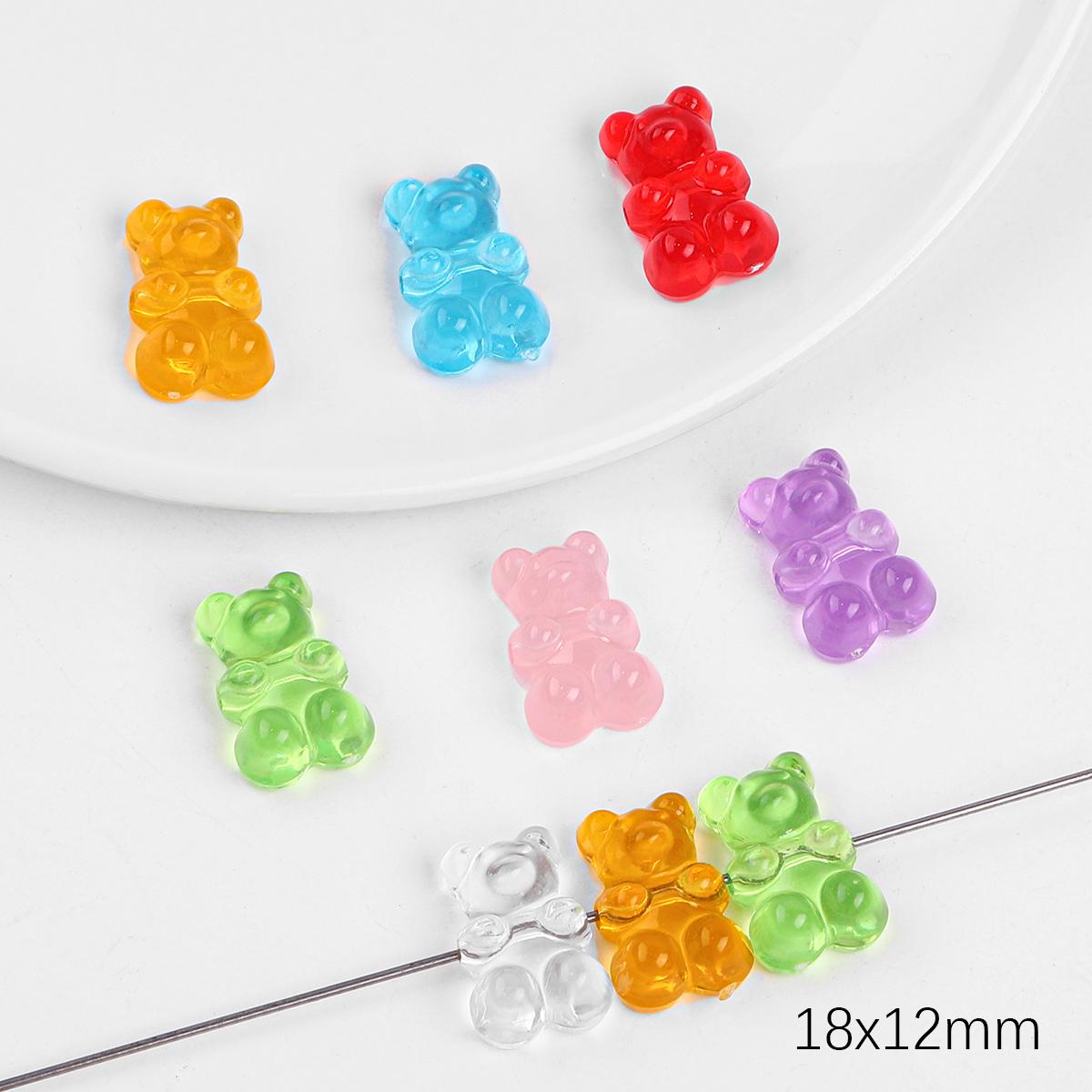 

10-20 шт. акриловые бусины в виде медведя для DIY ожерелье, браслет, серьги, изготовление ювелирных изделий, аксессуары для рукоделия 03 18x12mm 20pcs разноцветный