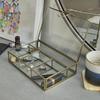 Elegant Gold Glass Jewelry Box Clear Organizer with Hinged Lid U-Shaped Handle Modern Design Durable Storage Home Decor