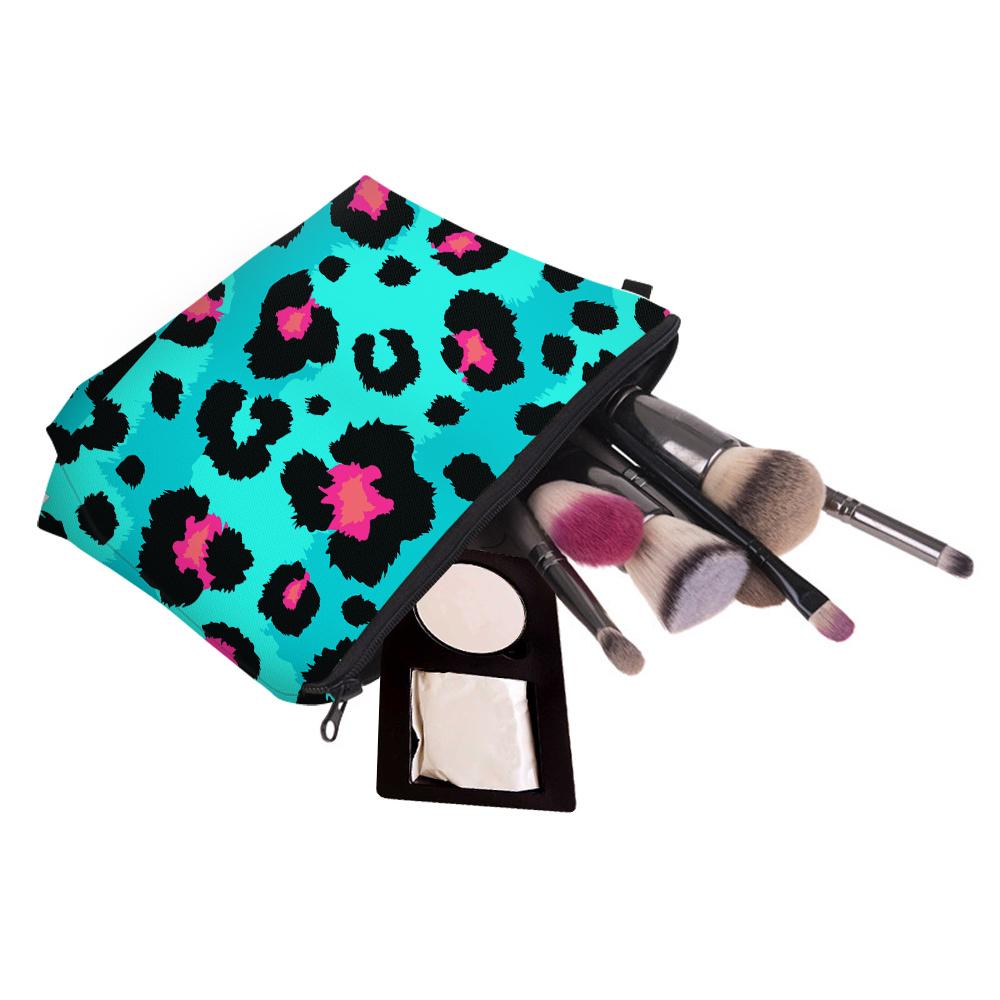 3D-gedruckte Leopard-Make-up-Tasche, Niedliche Mode-Geldbörse Kosmetiktasche Tragbarer Organizer Reise-Make-up-Etui Weihnachtsgeschenk