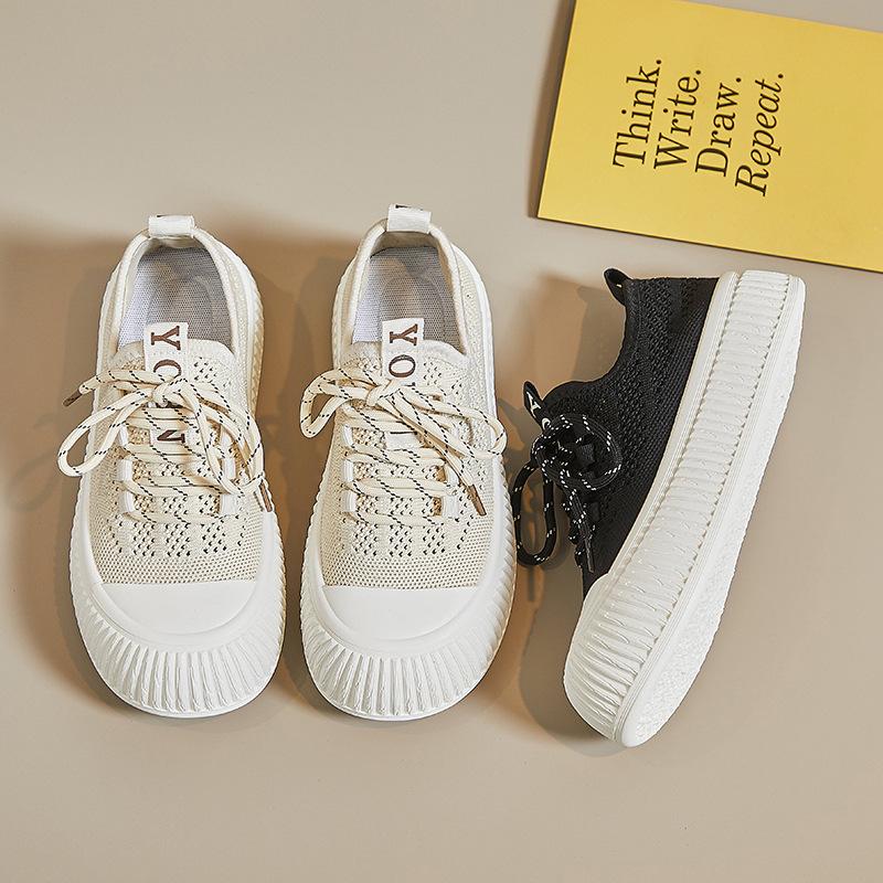 

Canvas shoes women s 2025 new summer mesh breathable thin net shoes muffin thick-soled casual versatile little white board shoes 40 чорний