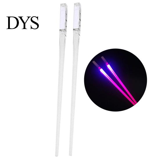 Finger Chopsticks 1 Pair Food Reusable Grade Smooth Surface Eye-catching LED Diner Illuminated Wear-resistant Lightweight BPA Free Luminous