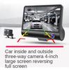 DashCam Car 3Cameras DVR 4Inch Fhd 1080P Auto Video Recorder Dual-Lens With Rear View Camera Night Vison Registrator Black Box