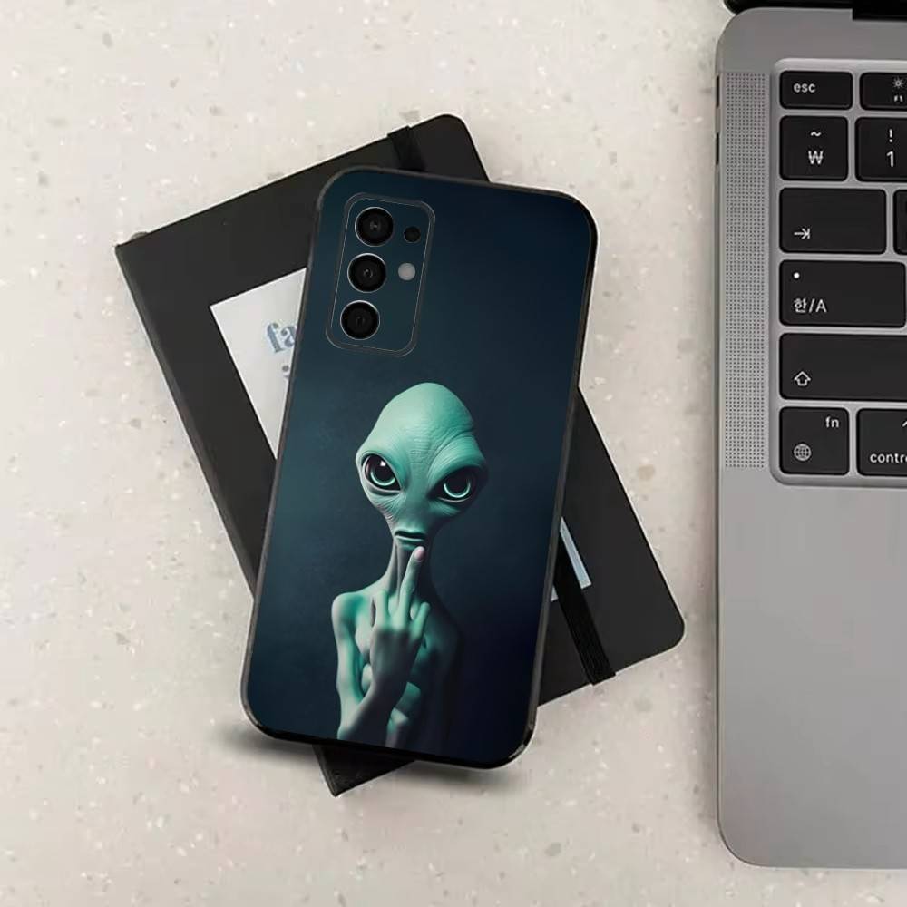 Singular Space UFO Alien Phone Case For Samsung Galaxy A73,31,32,72,41,53,52,71,22,5G,Note,J7,8,9 Soft Black Silicone Cover