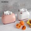 Nordic Style Tissue Box Smooth Edge Elk Shape Wide Application Facial Tissue Dispenser Desktop Decoration