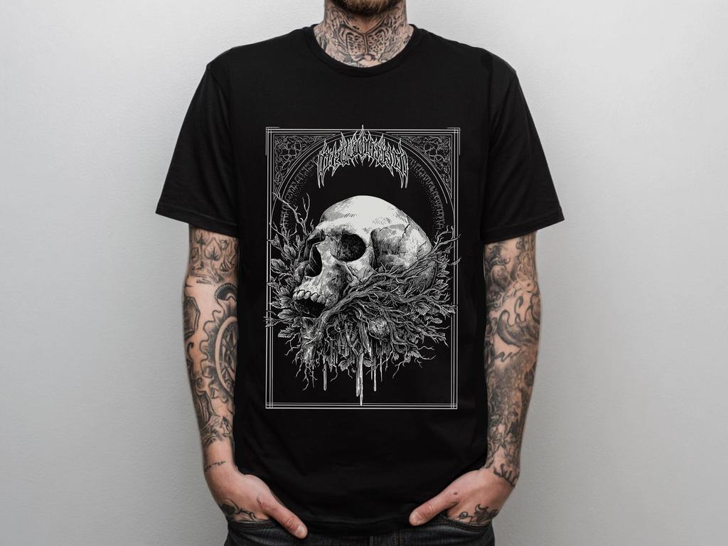 Unisex Gothic Skull Graphic T-Shirt, Death Metal Goth Shirt, Emo Alternative Clothing, Punk Grunge Graphic Tee, Goth Gift For Him or Her