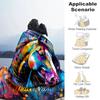1PC Custom Name Colorful Horse Portrait flannel blanket versatile,all-season throw suitable for the living room,bedroom,camping,travel,and gift