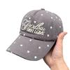 Korean Style Embroidered Heart Letter Polka Dot Baseball Cap Versatile Spring Summer Sunshade Duckbill Hat