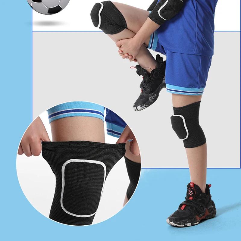 Anti Collision Knee Pads Thickened Sponge Elastic Volleyball Basketball Knee Protector Children Breathable Tennis Knee Covers