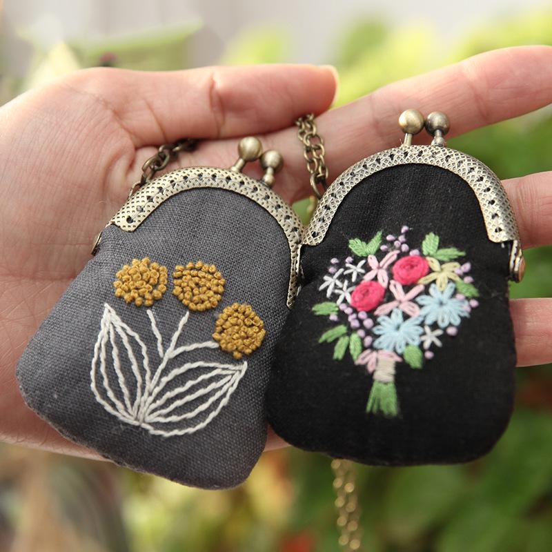 Lu Embroidery Necklace & Coin Purse DIY Kit - Handmade Gift for Girls