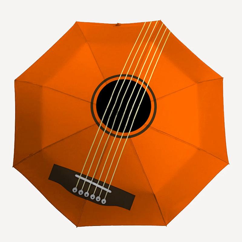1pc Acoustic Guitar Automatic Folding Umbrella - Compact 8-Rib Design, Durable Plastic & Iron, Lightweight for Outdoor Daily Use089