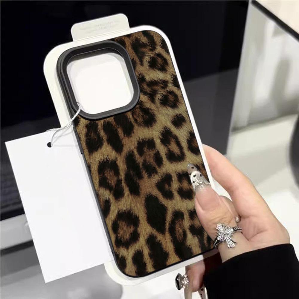 HOT Luxury NEW Leopard Pattern Lichee leather pattern Phone Case For iPhone 17 16e 16 15 14 13 12 Air Pro Max Plus X XR XSMax