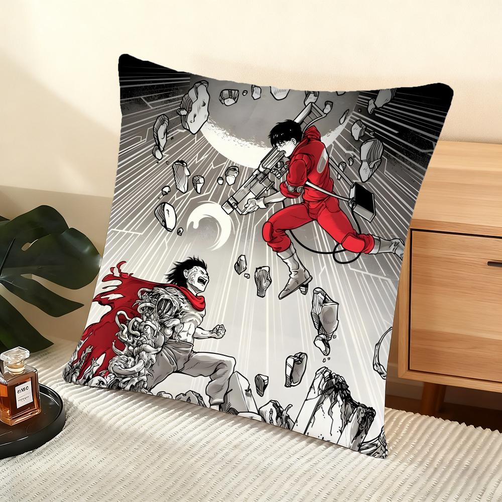 Cushion Cover Silky Short Plush Home Sofa Cushion Cover - Invisible Zipper Home Decoration Akira Anime