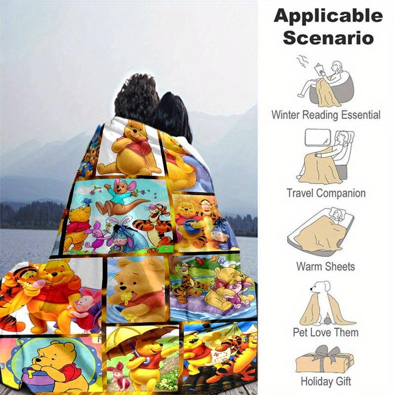 1pc. Winnie the Pooh & Friends Cartoon Print Blanket - Home Office Outdoor Gift Suitable for All Seasons (Home Decor)z0417290