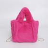 Korean Style Winter Crossbody Bag Fashi Faux Rabbit Fur Handle Shoulder Bag Simple Versatile Texture and Versatile Bucket Bag