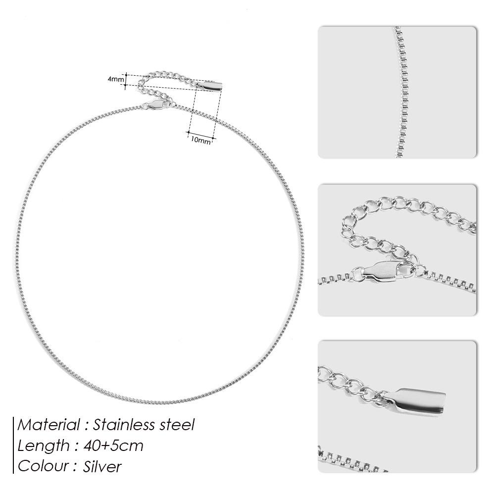 

Stainless Steel Box Necklace - Japanese & Korean Design with DIY Accessories