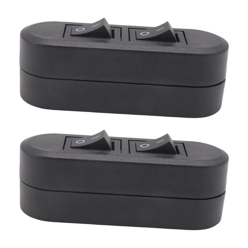 

Embedded Wire Switch Black Duplex Switch Straight-Through Rocker Switch Suitable For Dual-Control Desk Lamp-B61B чорний