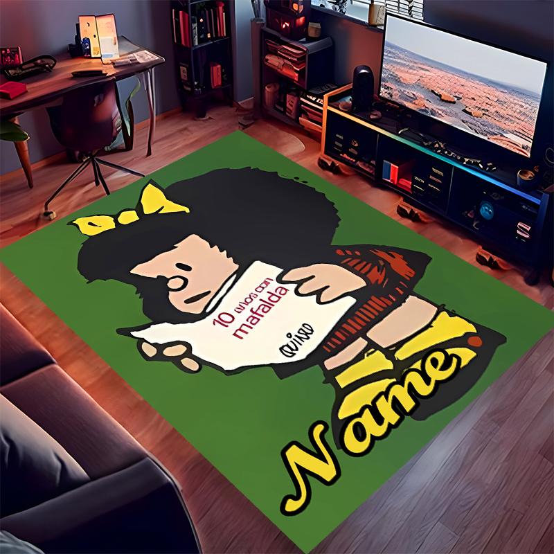 Custom Personalization Mafalda Print Area Rug - Soft, Washable Non-Slip Indoor Mat,Living Room,Home&Office Decorative Rug