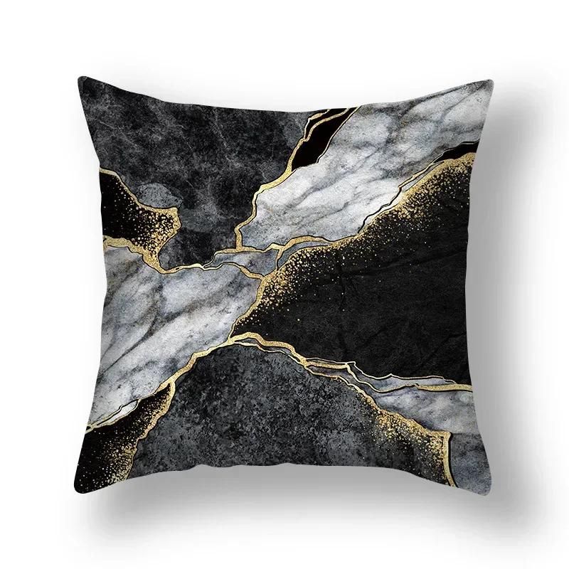 

New Gold Marble Teture Cushions Case Multis Fashion Nordic Marble Decorative Pillows Case Living Room Couch Throw PillowsS-,(2) 66x66cm