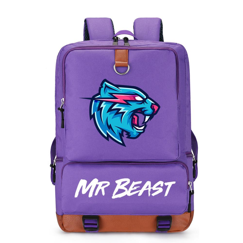 Mr. Beast Oxford Cloth Backpack Computer Bag Junior High School Students Personality Large Capacity Schoolbag