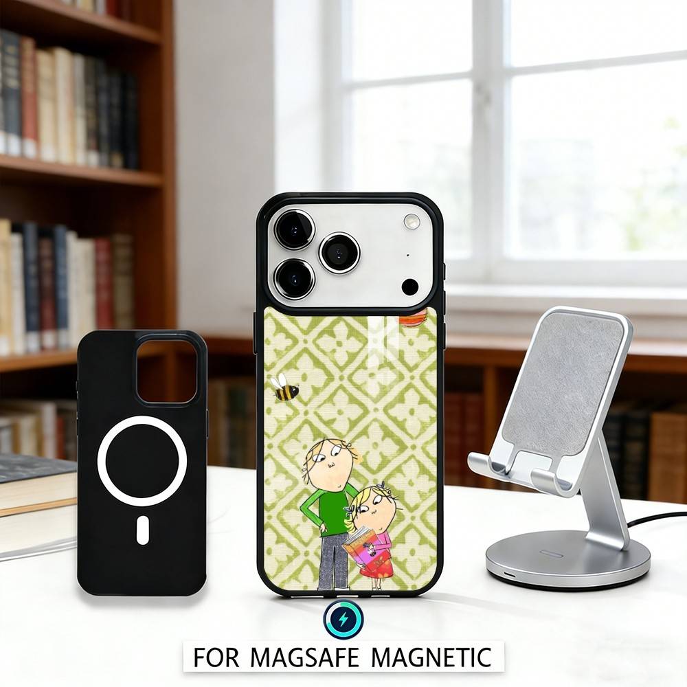 Charlie And Lola Anime Phone Case For iPhone17,16,15,14,13,12,Pro,Max,Magnetic For Magsafe Wireless Charging