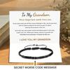 European and American fashion simple bracelet unisex black iron stone spacer obsidian rope woven Morse code bracelet
