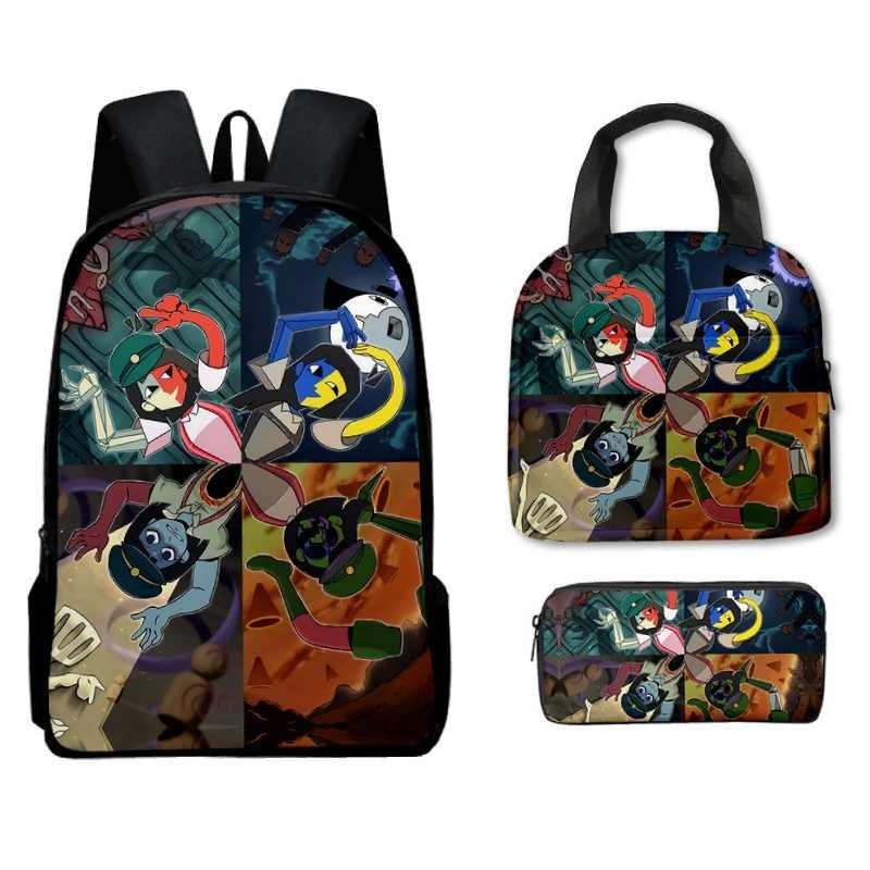 Dream Ena Bbq Pattern Childrens Backpack Lunch Bag Pen Case Set Schoolbag Gift