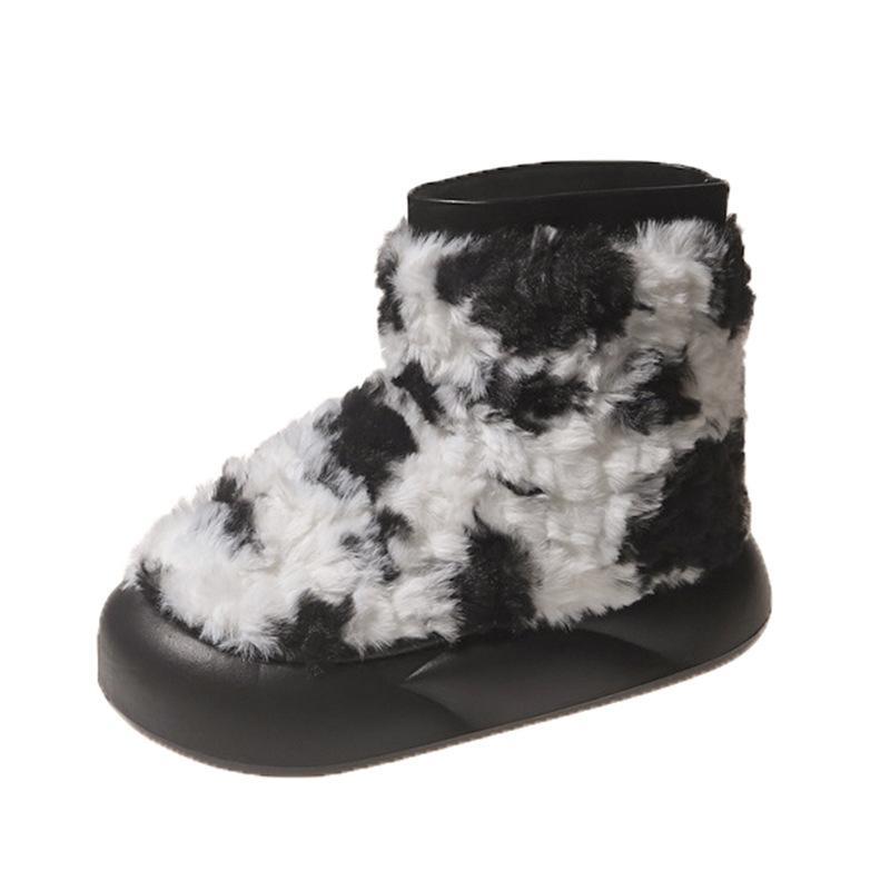 New Style Cotton Shoes with Thick-soled Heels, Anti-slip Cotton Shoes and Fleece Snow Boots for Women