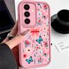 Pouzdro s motýlím květinovým vzorem proti pádu pro Samsung S25 Ultra S24 FE S23 S22 A56 A36 A26 A16 A15 A35 Matný nárazuvzdorný TPU měkký kryt na telefon